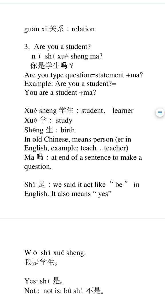 3rd class with Maria Chinese Language 101