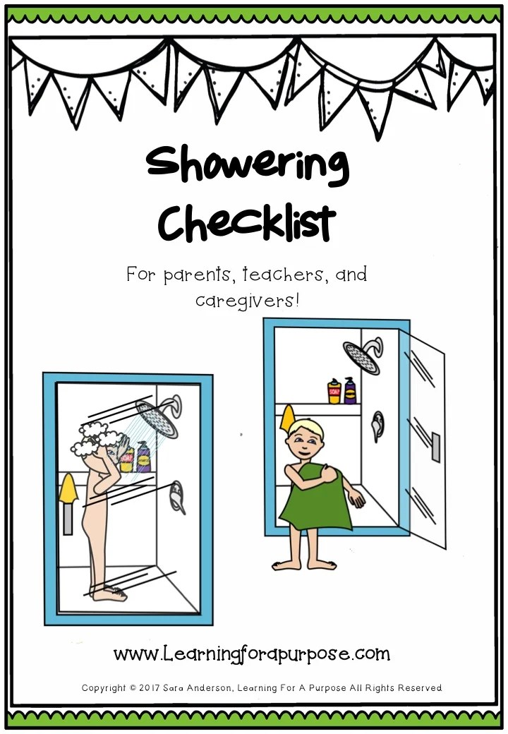 How to Take a Shower Visual Sequencing Cards Learning For A Purpose