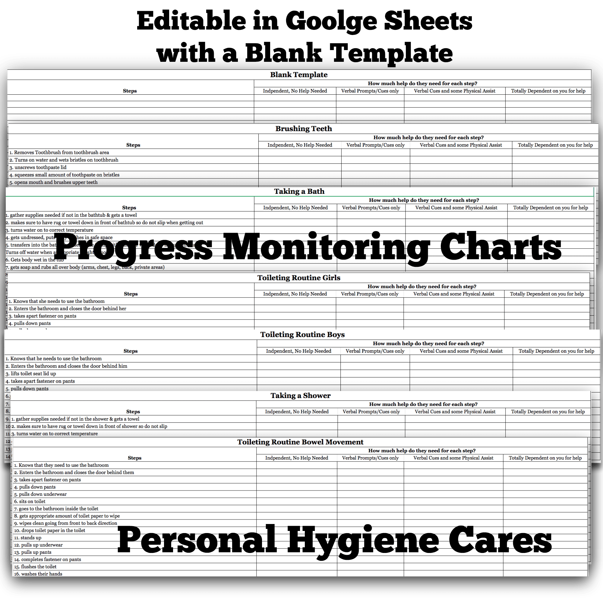 Progress Monitoring charts life skills course display image2