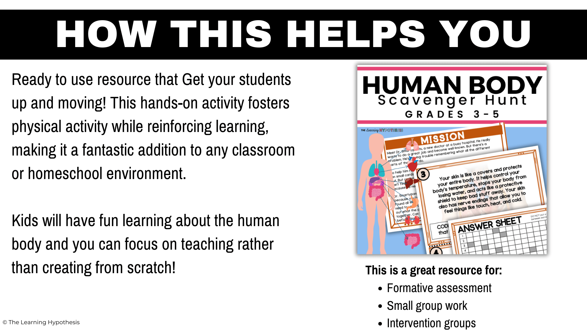 Human Body Scavenger Hunt. Grades 35 The Learning Hypothesis