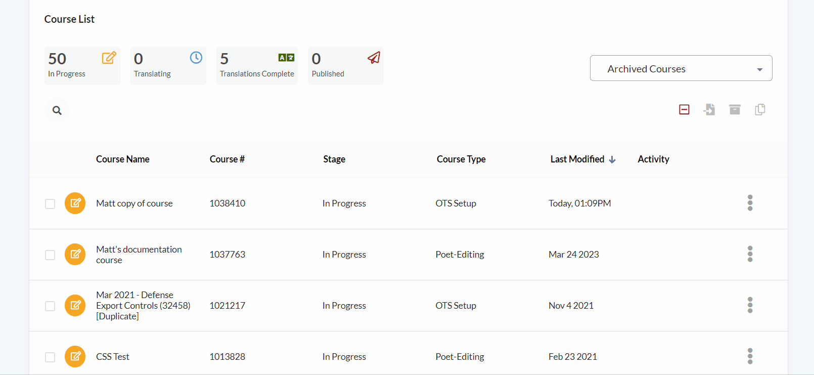 Managing your courses Learning Pool Help Centre