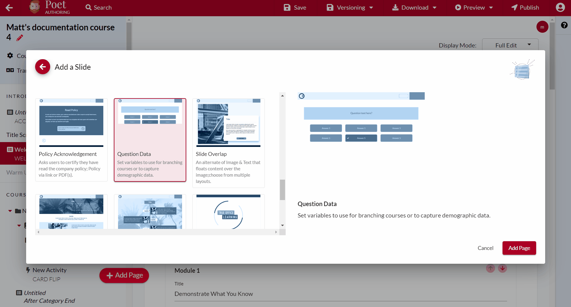 Branching content Learning Pool Help Centre