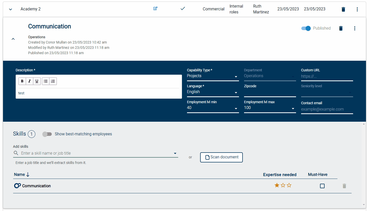 Capabilities Learning Pool Help Centre