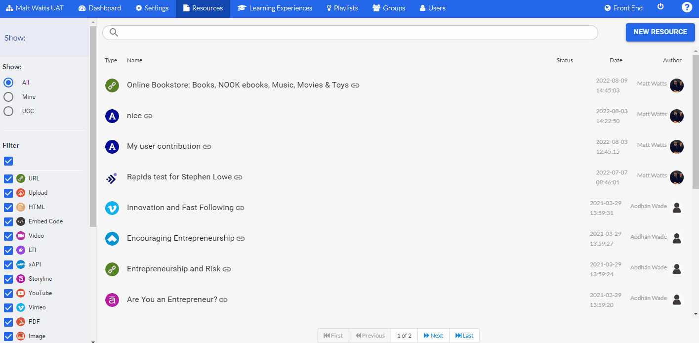 Introducing resources Learning Pool Help Centre