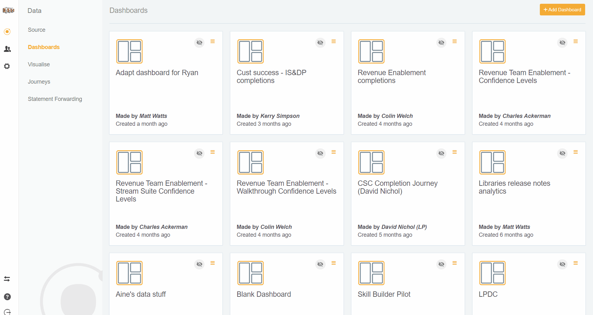 Creating a dashboard Learning Pool Help Centre