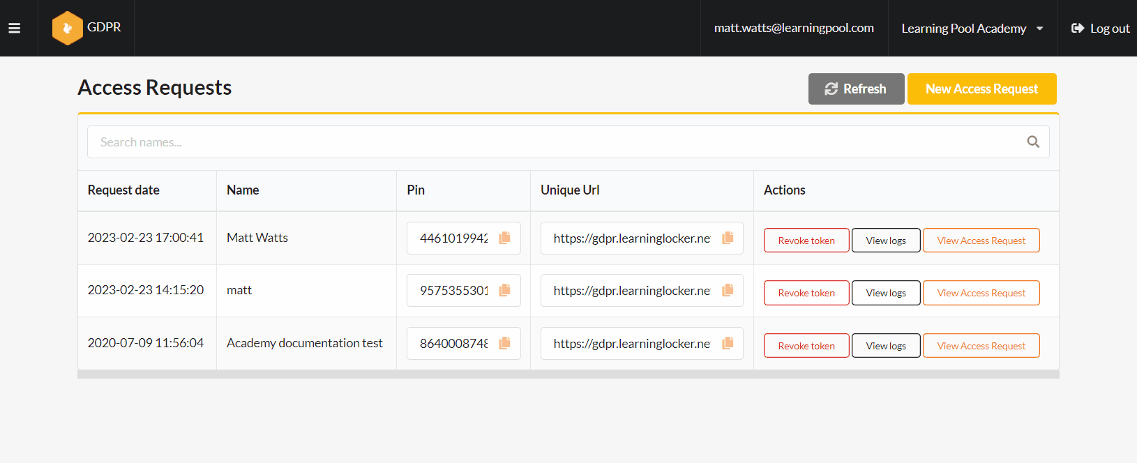 The GDPR app Learning Pool Help Centre