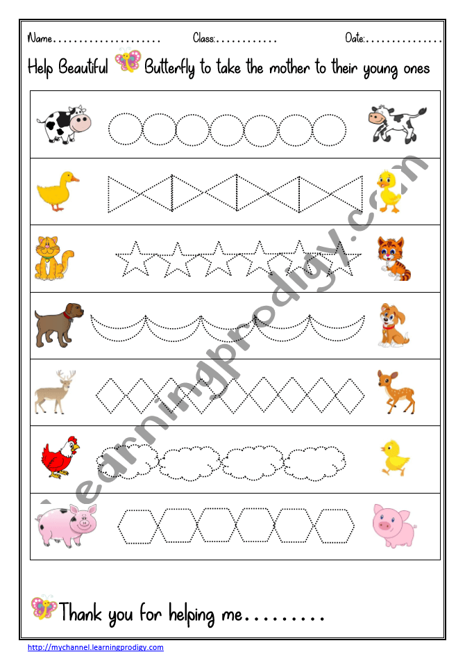 Free printable pattern line tracing Archives LearningProdigy