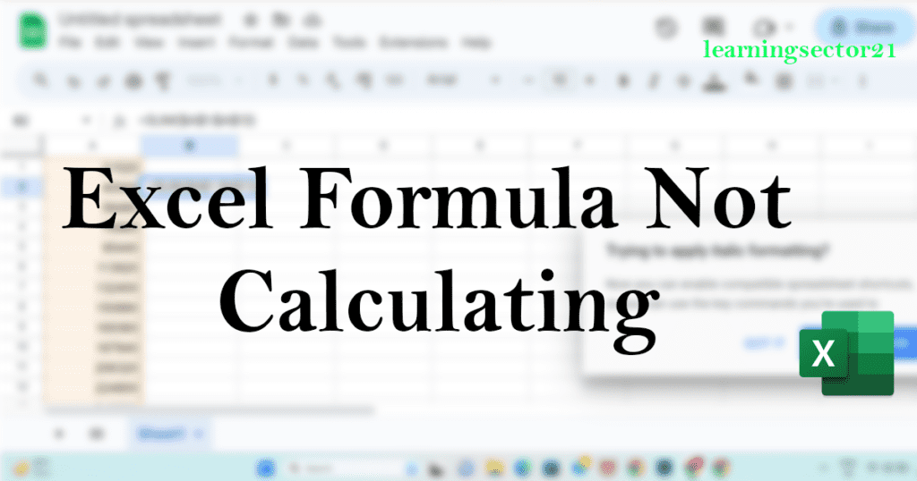 Excel Formula Not Calculating Troubleshooting Tips & Solut1