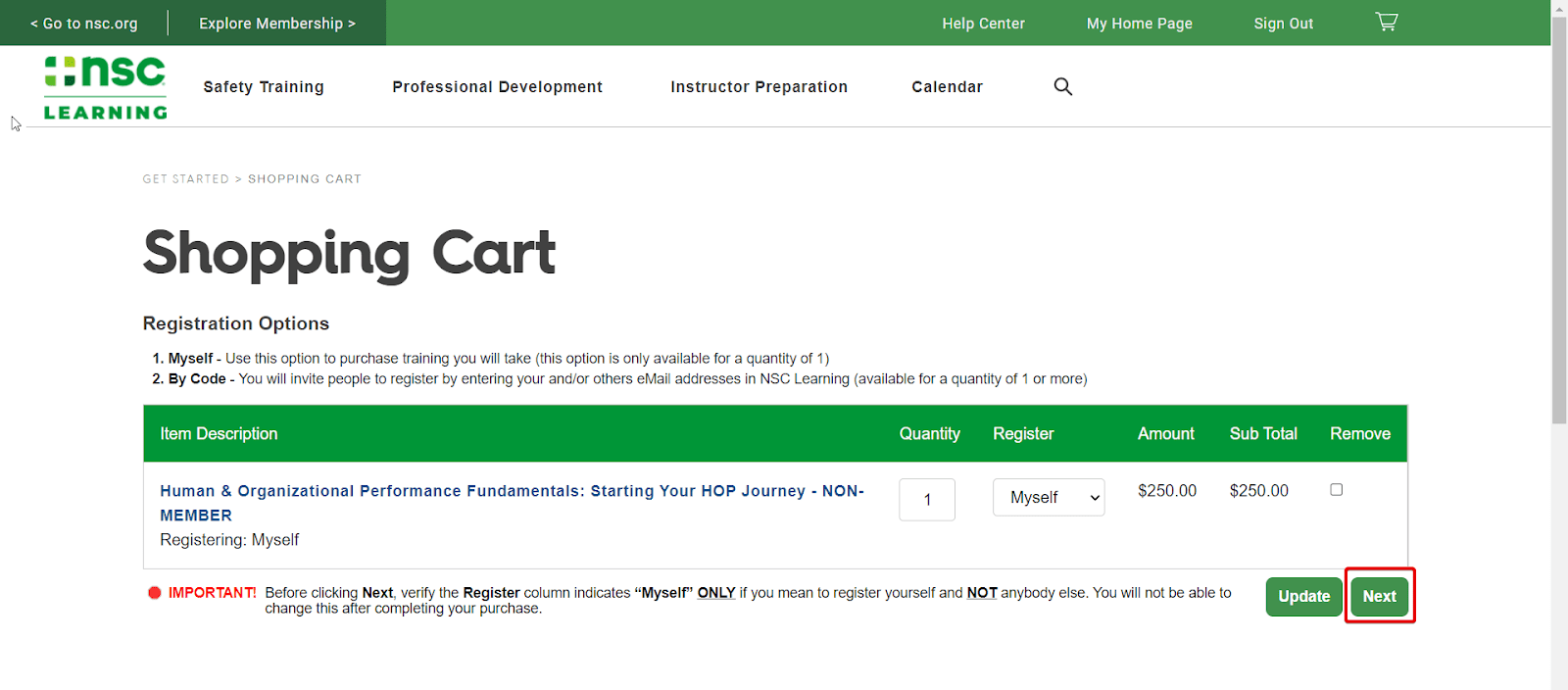 Updating Credit Card Details National Safety Council