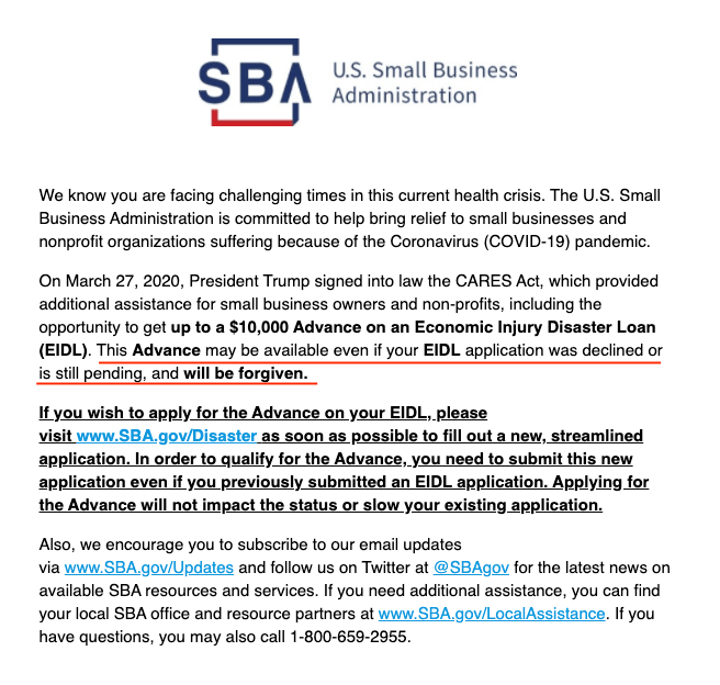 SBA Disaster Loans and Emergency Grants, Artist’s Edition What You