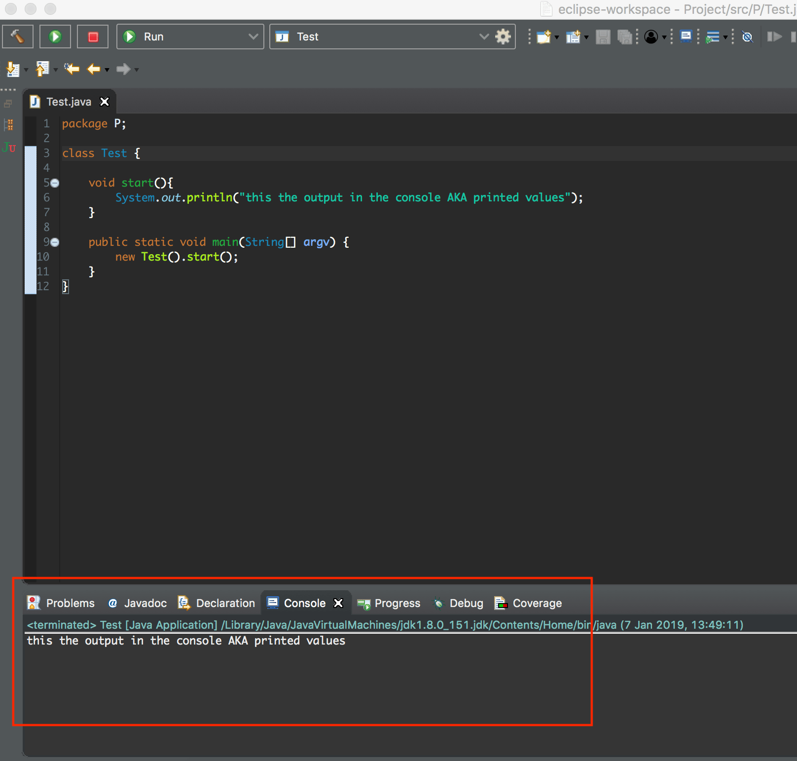 Output in the Console Learn Java Coding