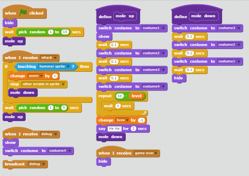 Whack A Mole Scratch Game Tutorial Scratch Game Video Tutorials