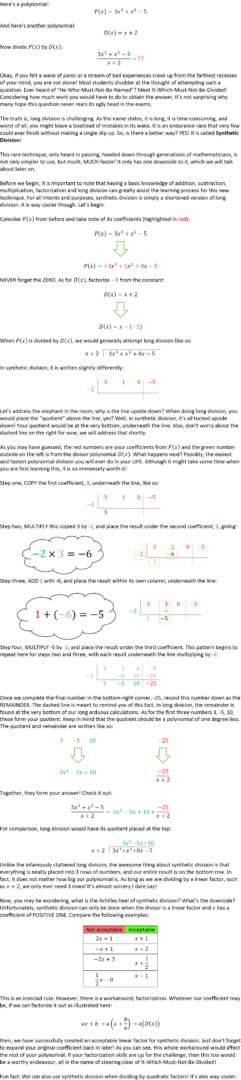 Can’t do Long Division? Clear it with Synthetic Division!