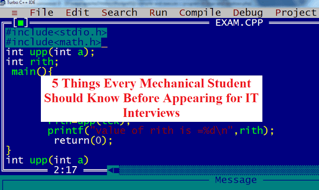 5 Things Every Mechanical Student Should Know Before Appearing for IT