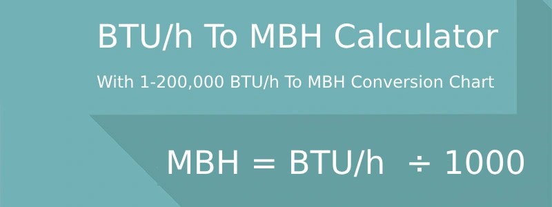 BTU/h To MBH Calculator: Convert BTU/h To MBH (+ Chart)