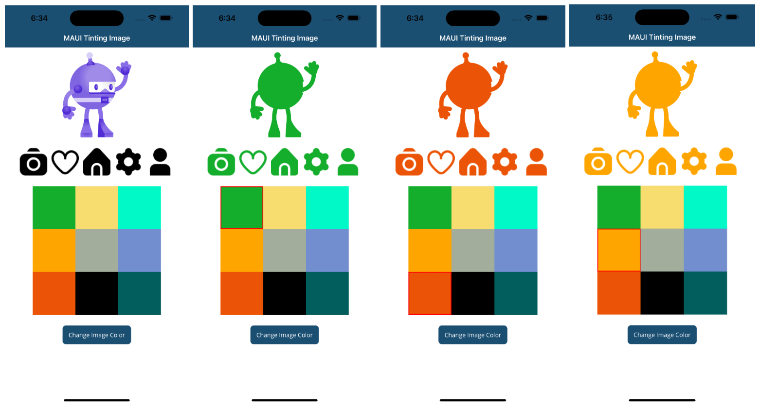 How to apply color to Images and Icons in MAUI