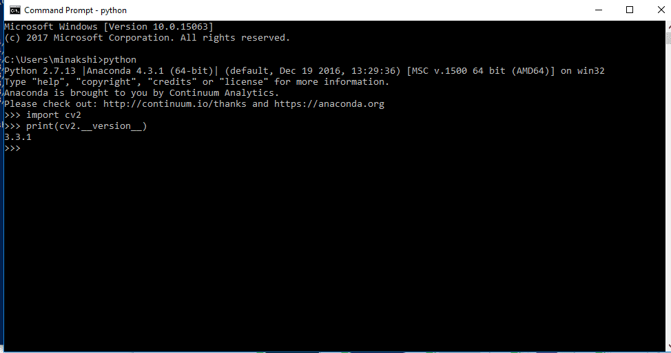 Install OpenCV 3 on Windows Learn OpenCV