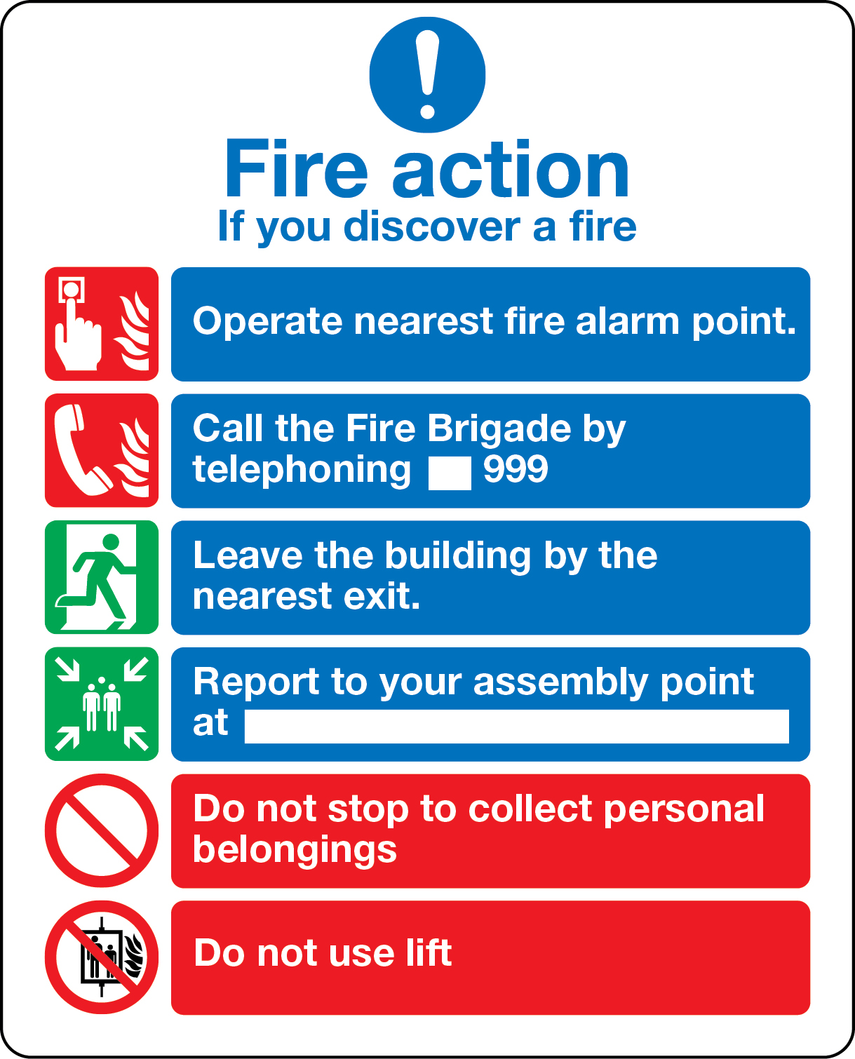 Fire Safety Actions in the event of fire LearnPac Systems