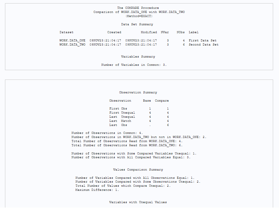 How To Compare Two Tables In SAS Learn SAS Code