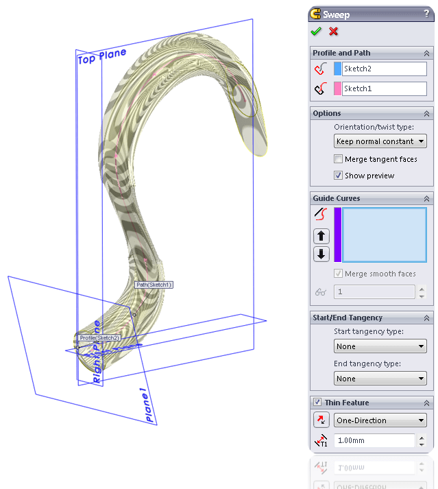 SolidWorks Sweep Tutorial