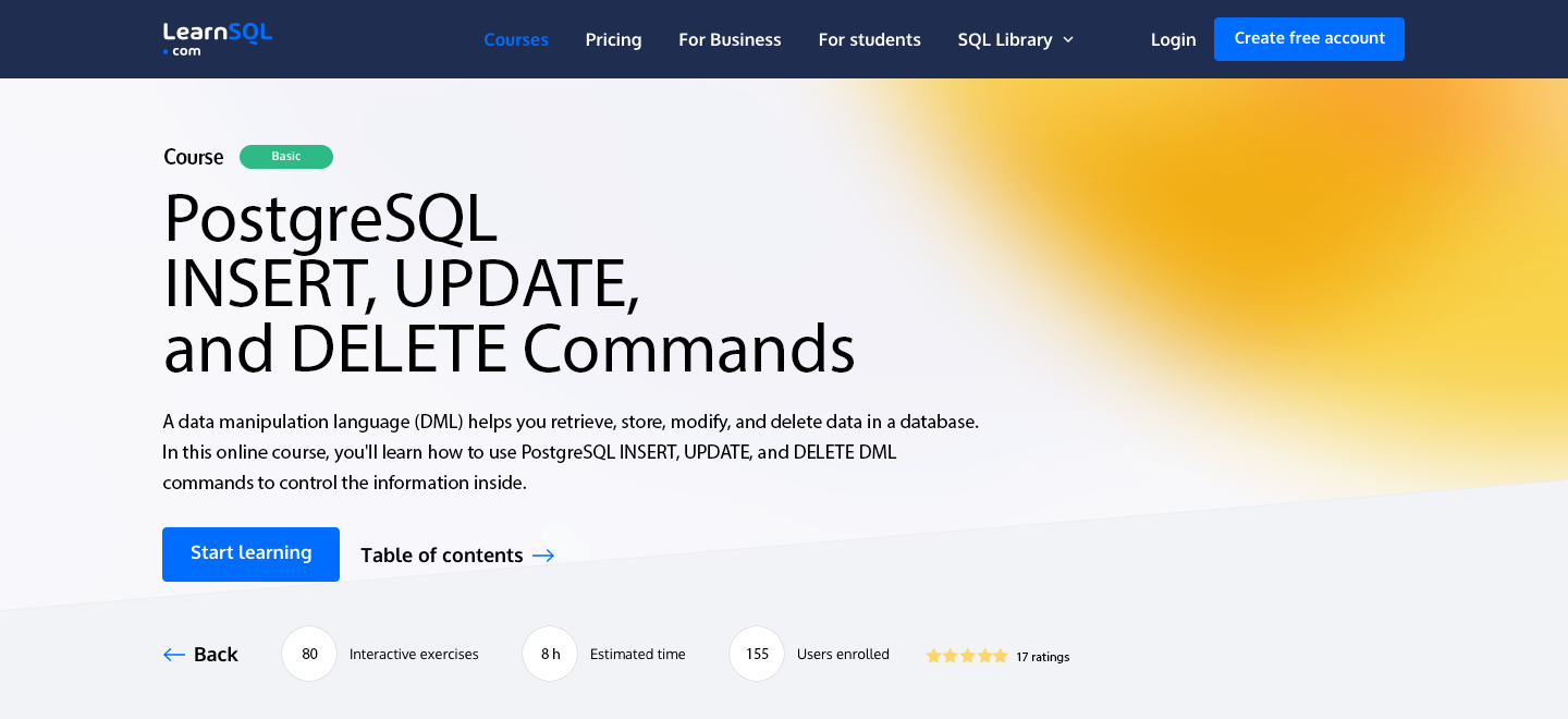 Course of the Month INSERT, UPDATE, and DELETE in PostgreSQL