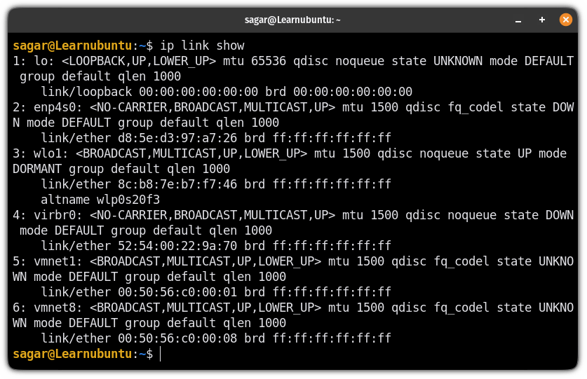 How to List Network Interfaces in Ubuntu