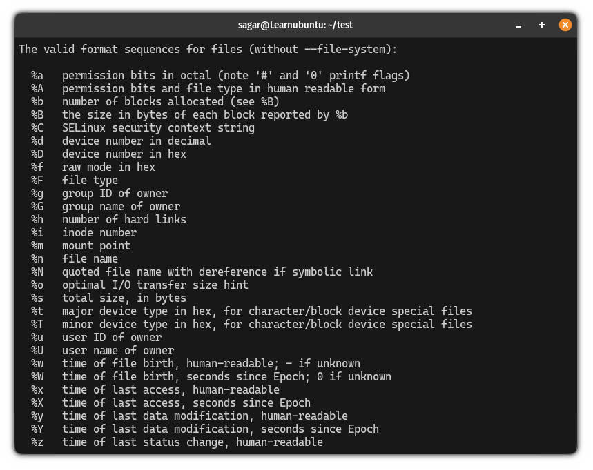 Using Stat Command in Ubuntu