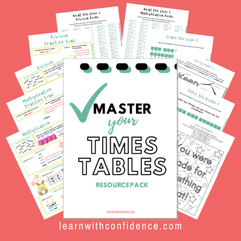 Master your TIMES TABLES Resource Pack + FREE Times Tables
