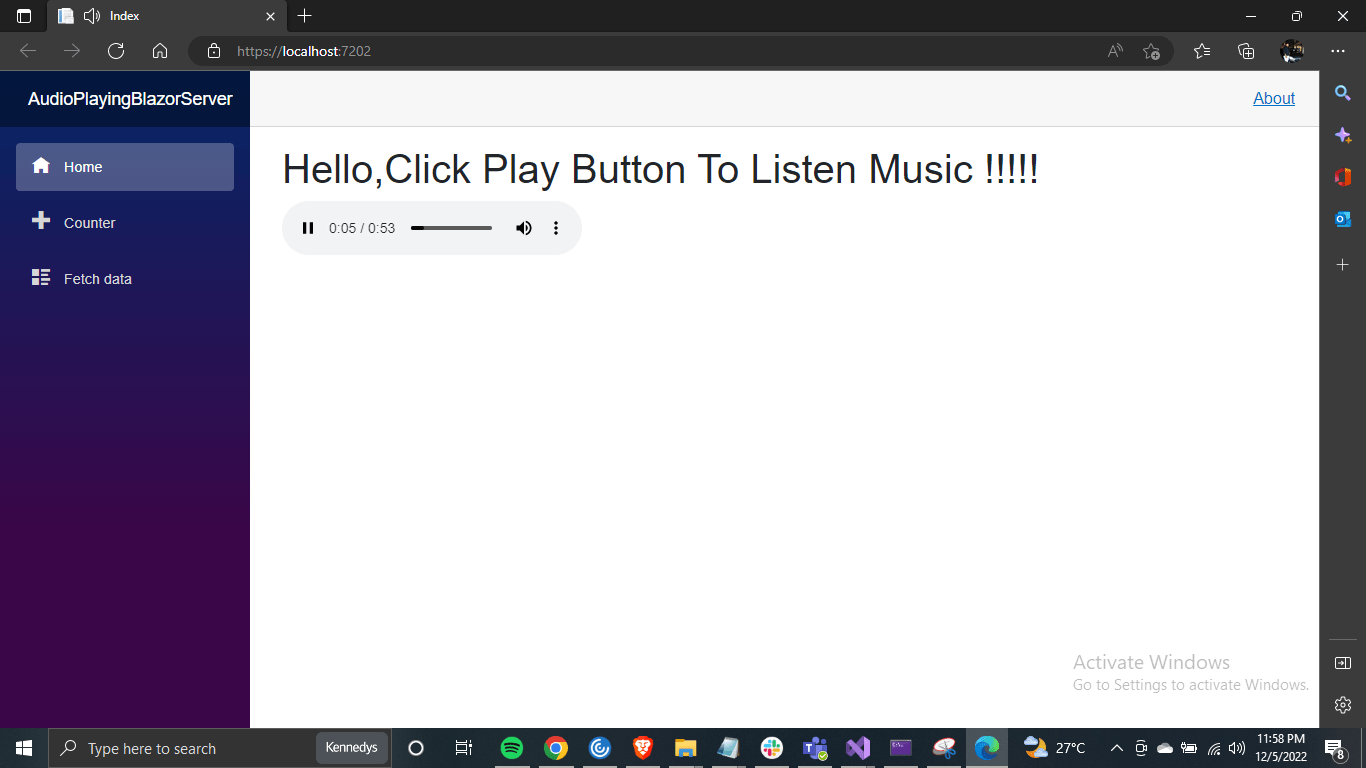 How To Play Audio In Blazor Application Learn With Sundar