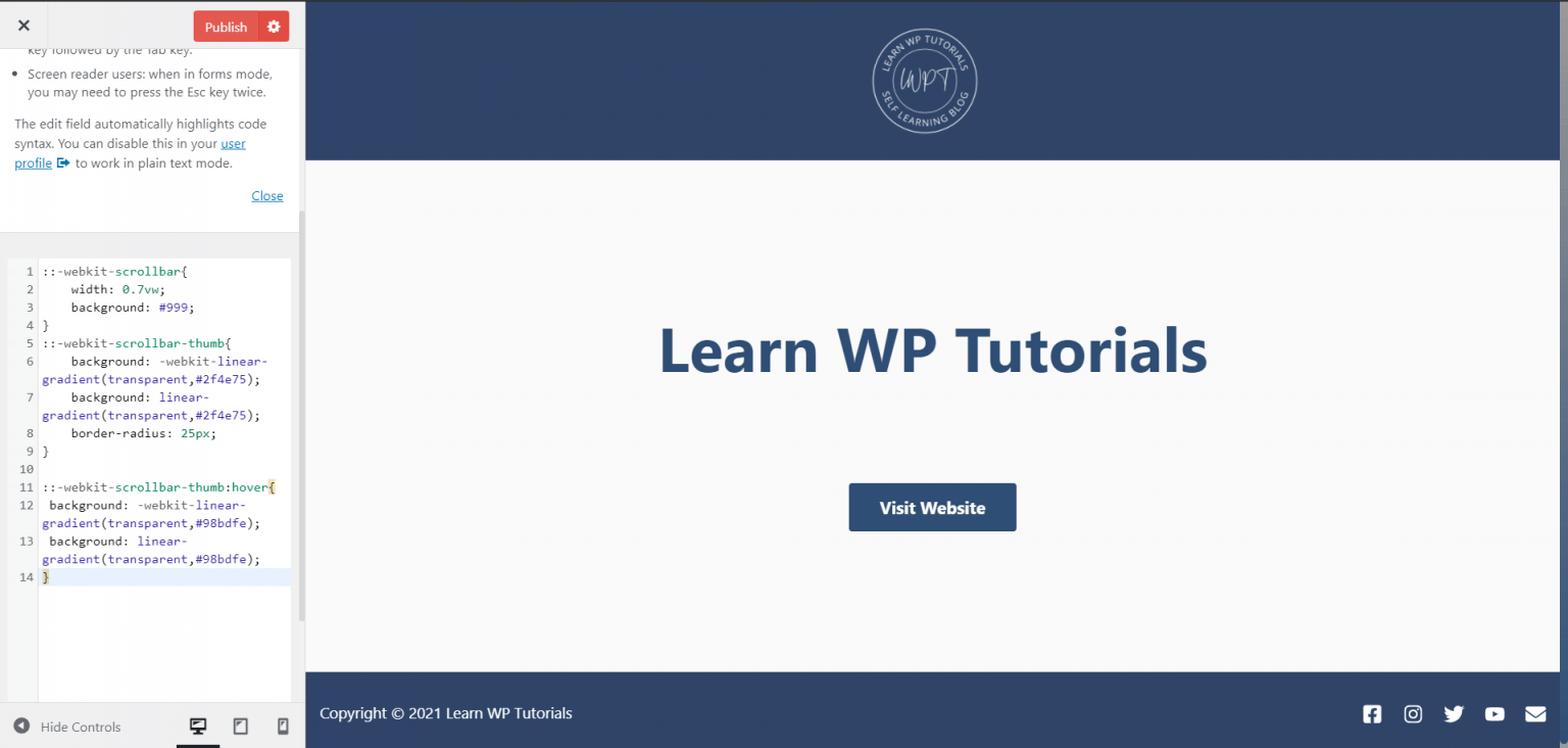 How To Make Custom Scroll Bar In WordPress and Elementor For Free