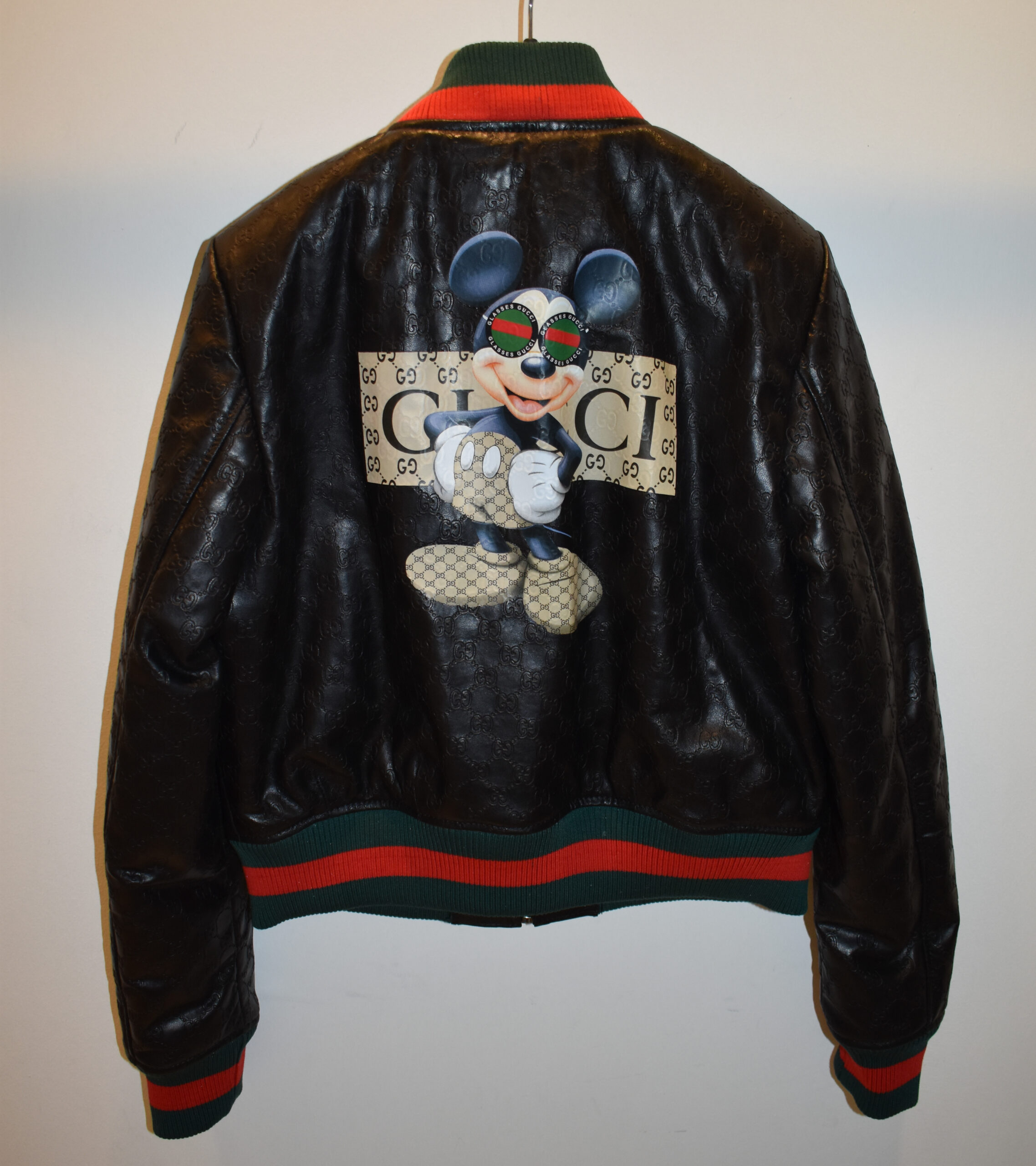 Gucci Women's Mickey Mouse Leather Bomber Replica Jacket Leather Guys