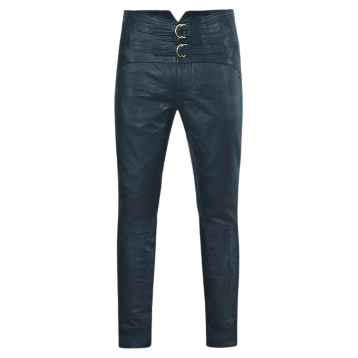 Mens Blue Leather Pants