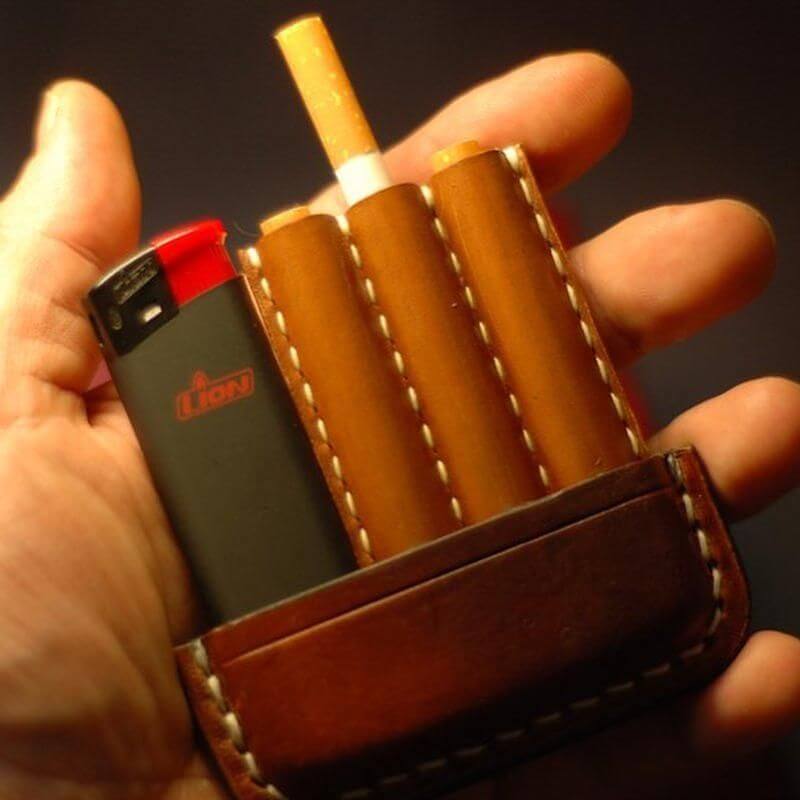 Vintage Leather Cigarette Case, mini cigarette case Leather Creation