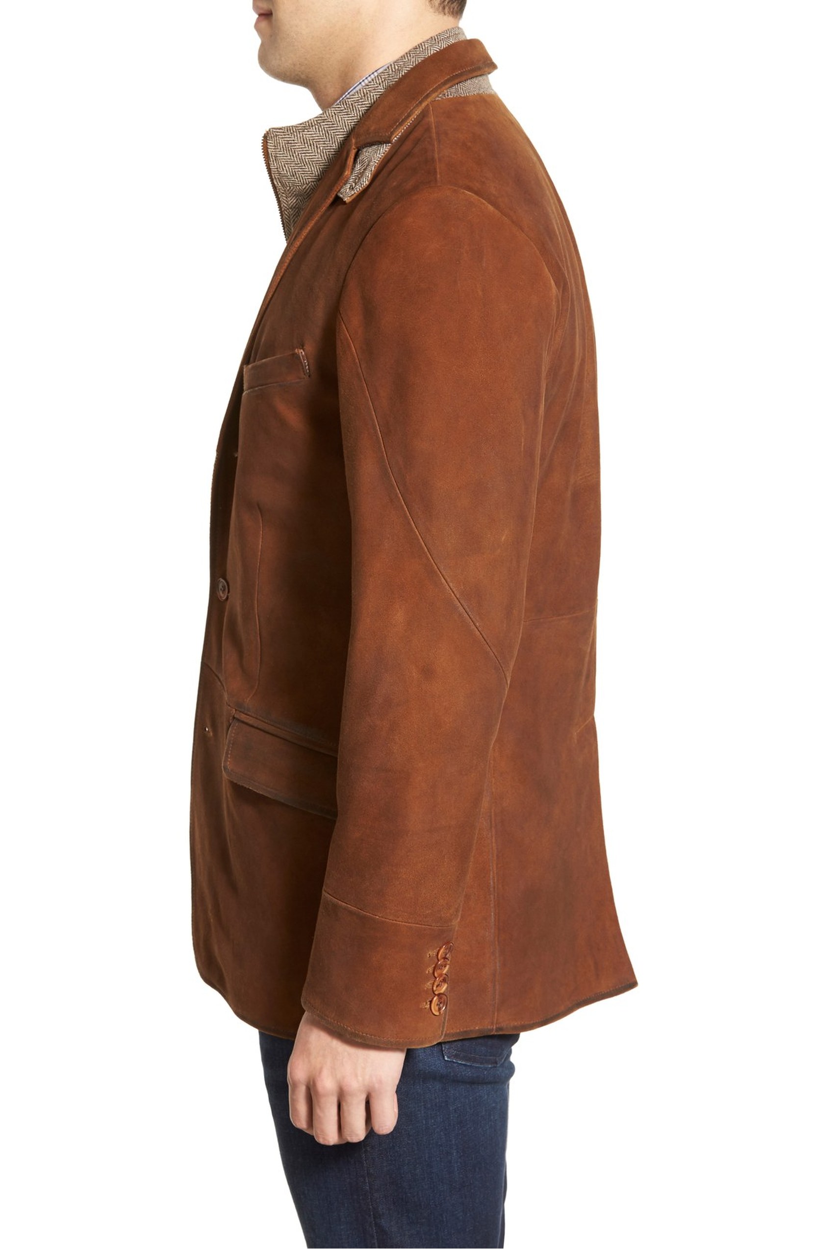 Distressed Style Men Leather Blazer Leatherexotica