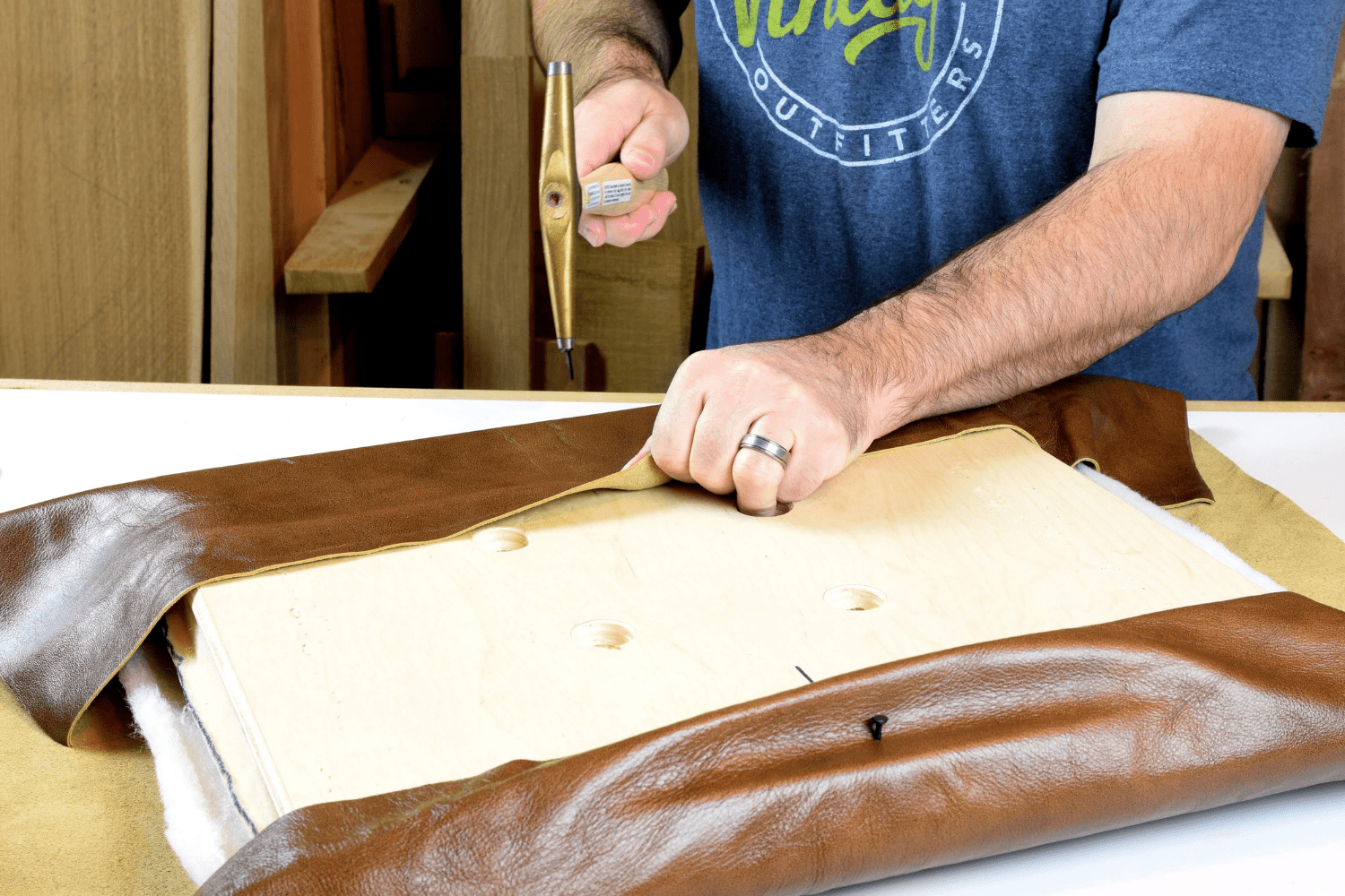 Add Temporary Tacks Leather Hide Store Blog Leather Hide Store