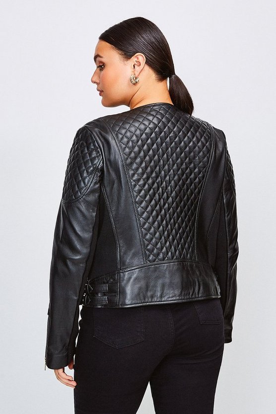Plus Size Black Leather Jacket Free Shipping
