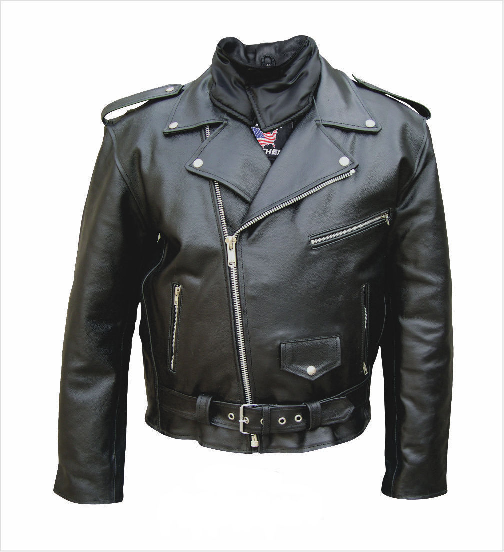Mens Classic Split Cowhide Leather Jacket With Neck Warmer MLSJ29