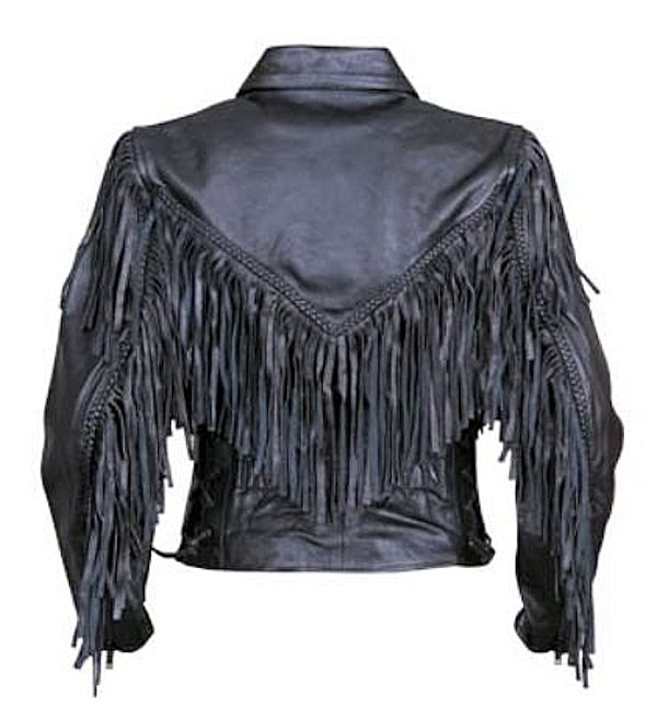 Womens Cowhide Leather Jacket With Fringe WLSJ42 Leather Supreme