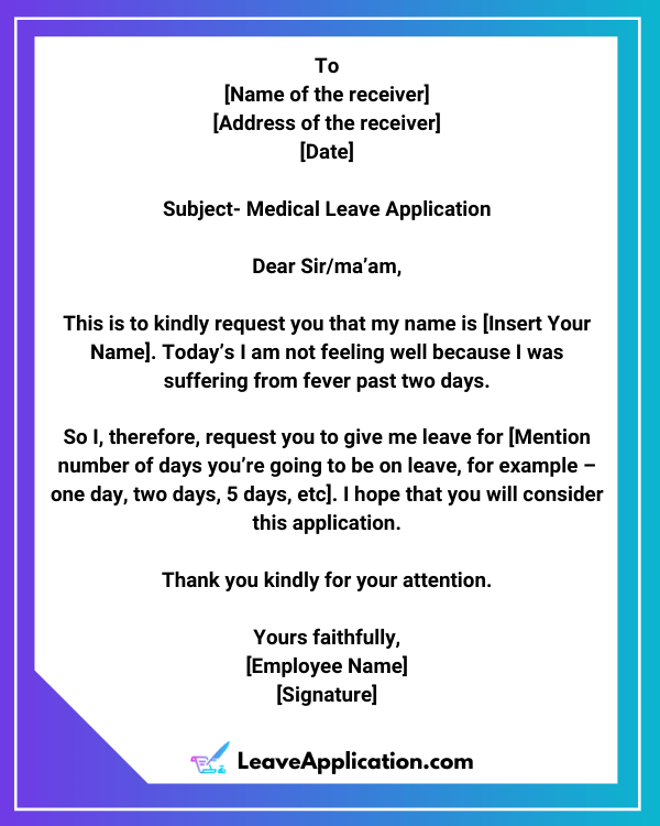Medical Leave Application For Government Employee [Updated]