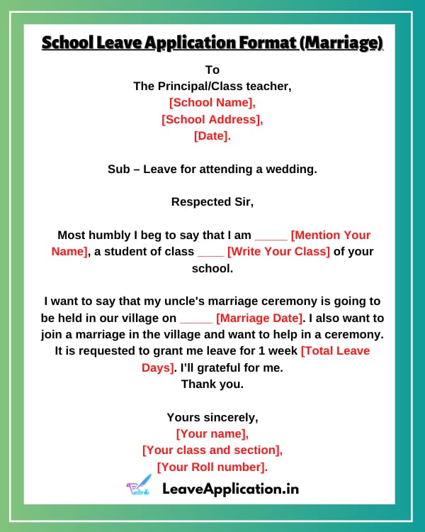 Application For Leave In School (12+ Samples & Format)