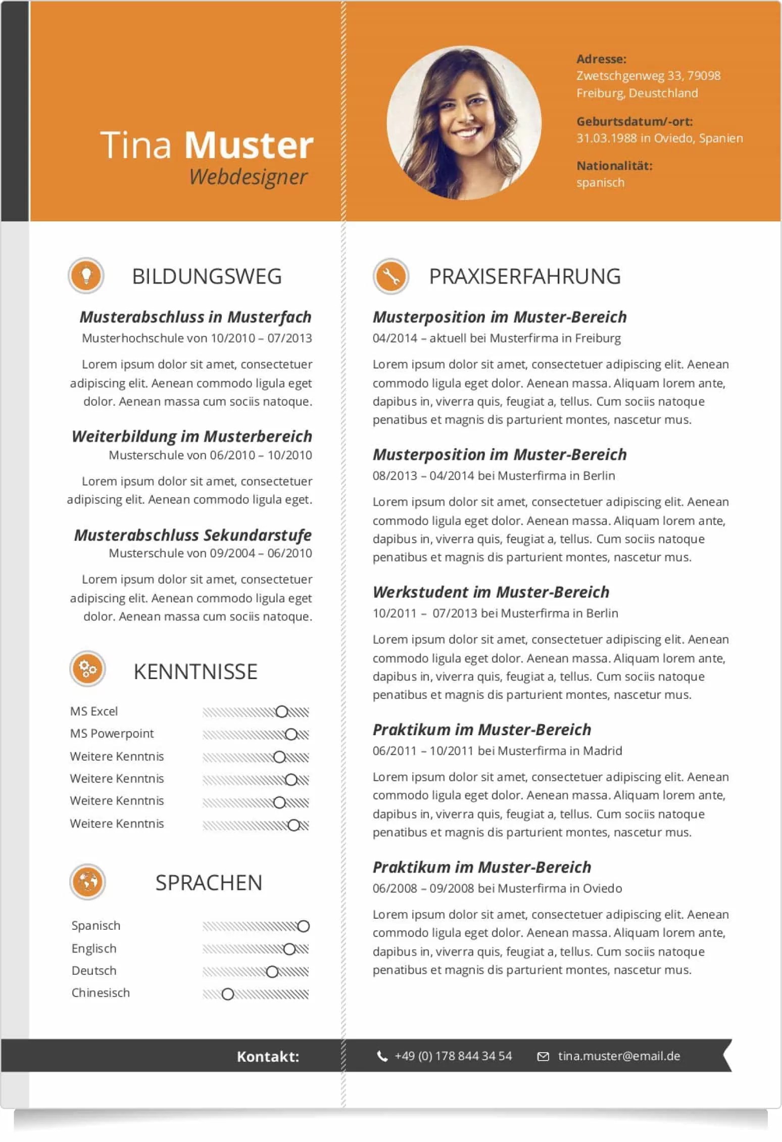 Moderner Lebenslauf Vorlagen, Muster & Tipps 2021
