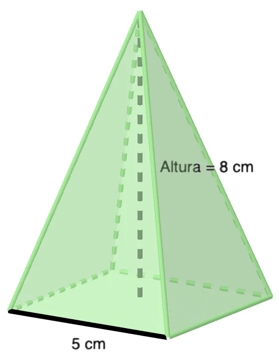 Ejercicios resueltos de área y volumen de pirámides
