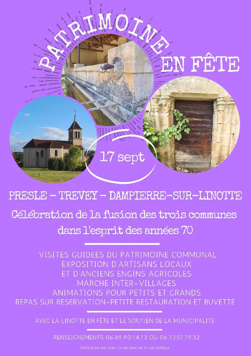 PATRIMOINE EN FÊTE DampierresurLinotte (Soirées / Animations