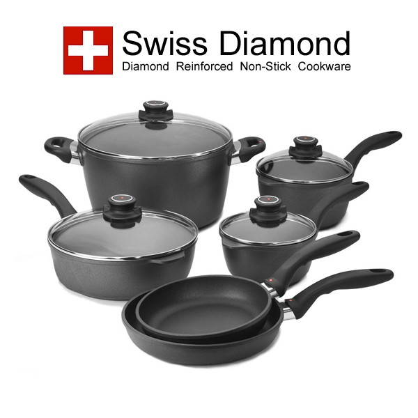Swiss Diamond Cookware Set 10piece FREE SHIPPING! Le Cookery USA