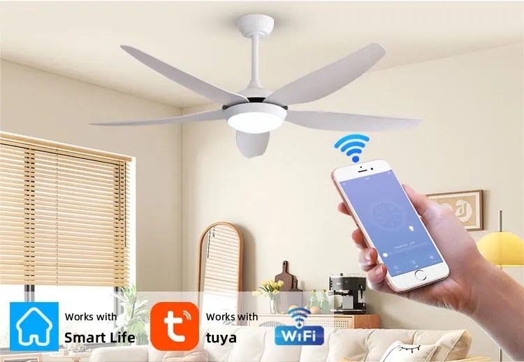 Modern Design Ceiling Fan 56 Inch 5 Blades DC Inverter Motor Ceiling