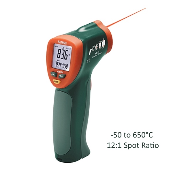 Extech 42515 InfraRed Thermometer with Type K Input Leda Electronics