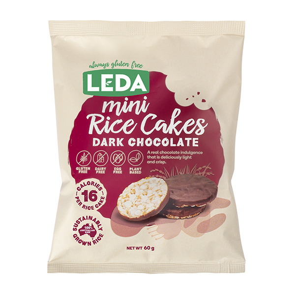 Mini Rice Cakes Dark Chocolate Leda Nutrition