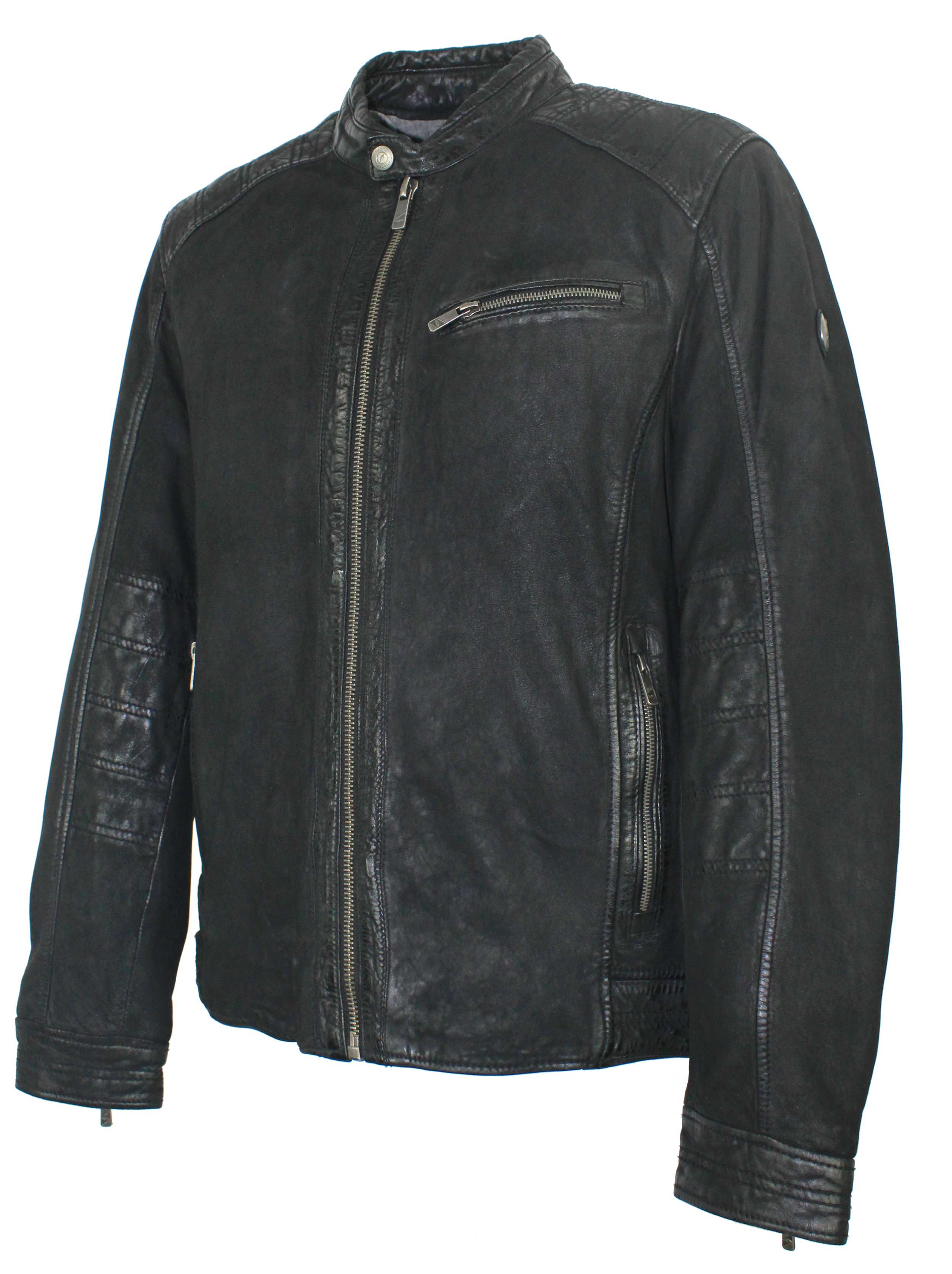 Jilani Herren Lederjacke LammNubukleder schwarz