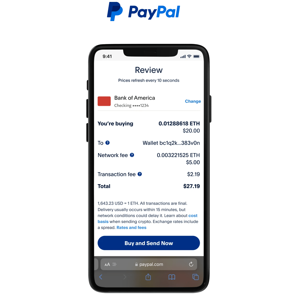 Buy with PayPal Ledger