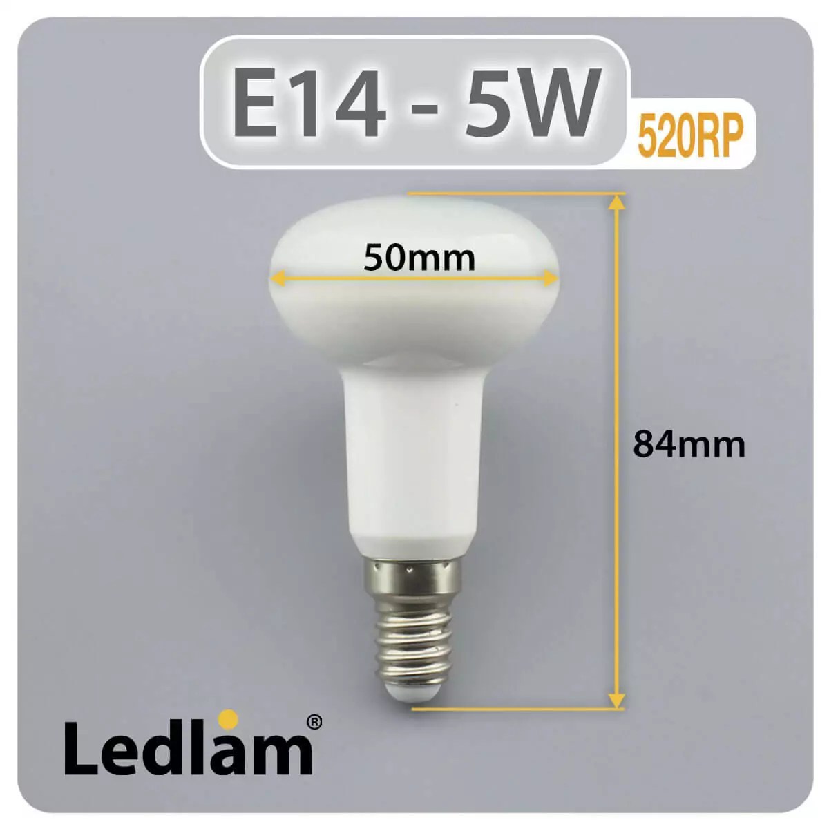 E14 R50 LED Reflector Bulb 5W 520RP Ledlam Lighting